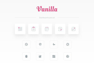 Vanilla Dashboard icons design flat icons illustraion inspiration modern outlines pink ui ux vector web