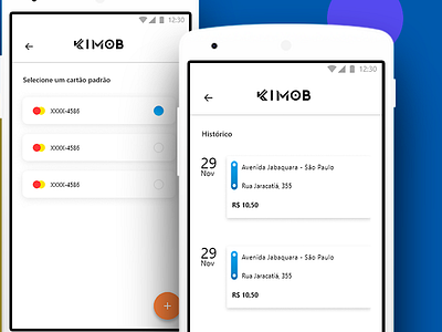 Kimob Android - Histórico\Cartão Passageiro