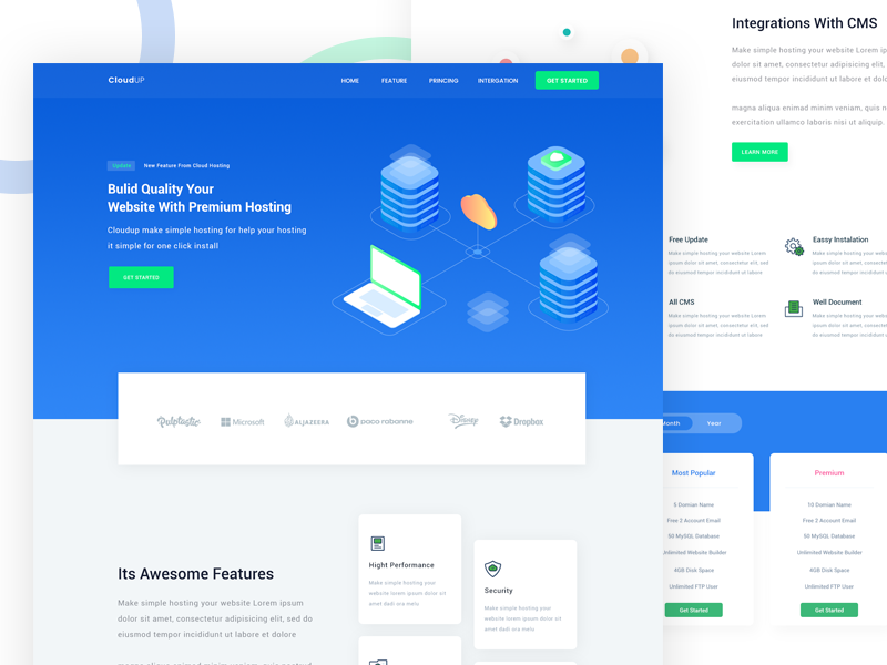 Hosting landing pages by Sutaryo on Dribbble