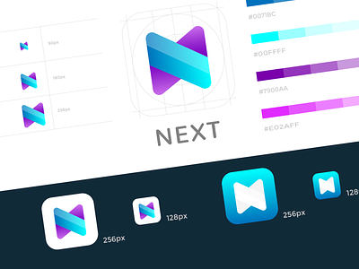 Next App Icon for Android adobe illustrator android app icon app icon clean colorful icon logo modern