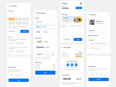 Pulsa App android app blue clean modern transaction ui uiux ux wireframing