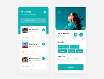 Find Freelance App adobe xd modern ui design uiux