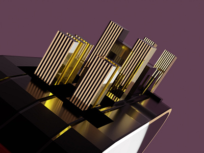 Triangle city 3d 3d modeling architecture background blender buildings design lights