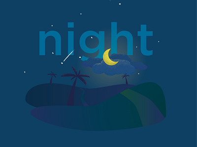 Night illustration illustrator night typography vector