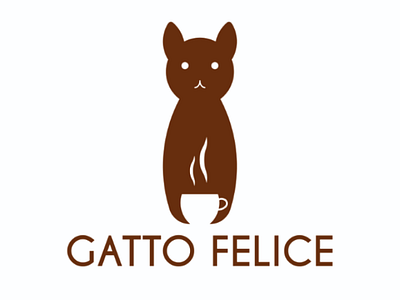 Gatto felice brand branding cat coffee design logo