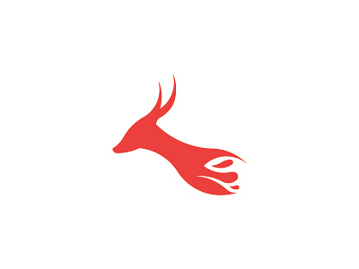 Fire Gazelle design fire flat gazelle logo red