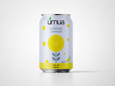 úrnua can brand branding can illustration lemon lemonade nature packaging pattern vector