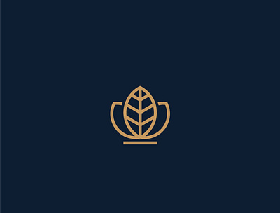 Leaf + throne blue brand brand identity gold identity leaf logo logo design logo mark logodesign mark nature throne tree vector