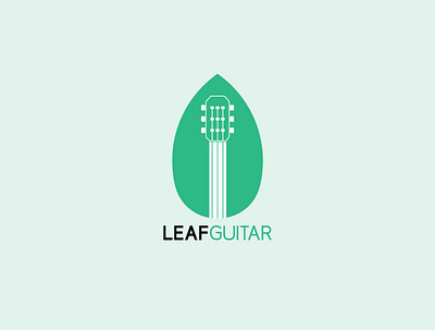 LEAF GUITAR brand branding design guitar leaf logo logo designer logodesign logomark music nature vector