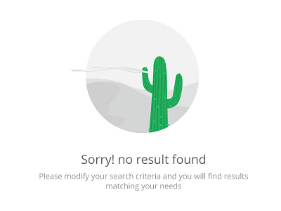 No Result Found cactus green no result screen