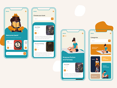 Books. app app concept app design audiobook concept design flat minimal minimalism ui