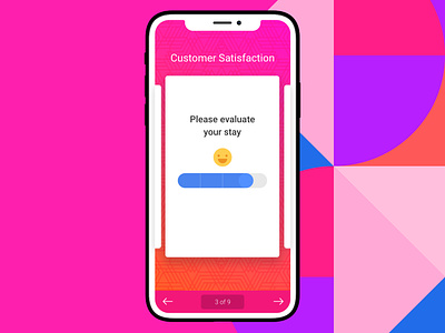 Mobile Card Form - Customer Satisfaction app card emoji emoji slider flat colors form builder iphone iphone xs magenta mobile online form pink slider swipe ui ux