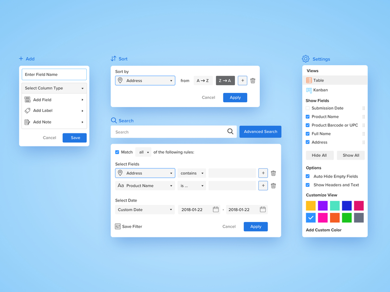 Spreadsheet Dropdown Menu Details by Dilem Akıner Akışık on Dribbble