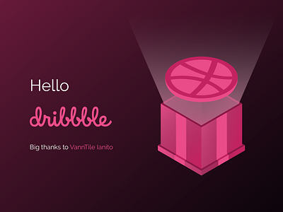 Hello Dribbble! gift illustration