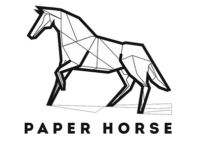 Paper horse horse logo origami paper