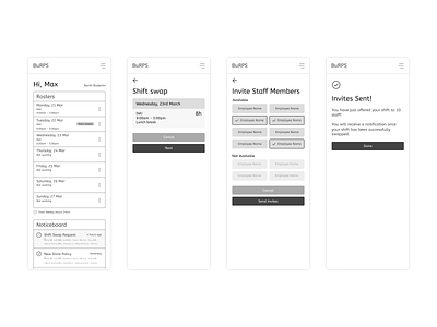 Swap a Shift Wireframe design information architecture interaction product design ui ux wireframing