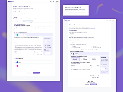 Digital Order Form design interaction ui ux visual design