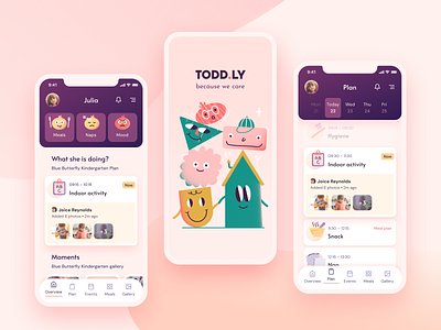 Todd.ly – edu-tech app concept app design edu tech graphic design illustration mobile mood schedule ui