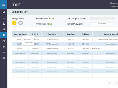 Membership (Admin Left Menu Icons) admin customer portal dashboard flat portal theme ui ux web