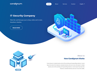 Landing page for IT-Security Company admin branding clean customer portal dashboard design flat graphics illustration interface it services mobile portal security system theme typography ui ux vector web