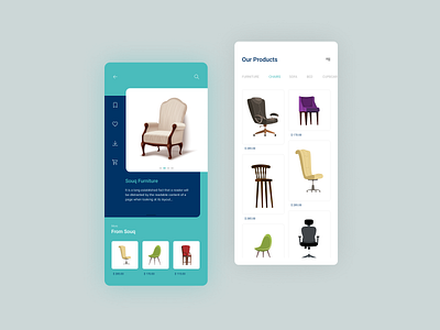 E-commerce Furniture App 2019 trends admin android app android app design cart creativity e commerce app e commerce design flat furniture app intraction ios minimal mobile app online shopping products store ui ux