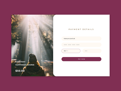 Everyday Happines - Credit Card Checkout app design checkout credit card checkout daily ui 002 happinessdesigns ui web