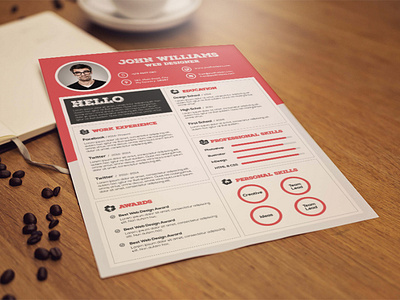 Free Red CV/Resume Template