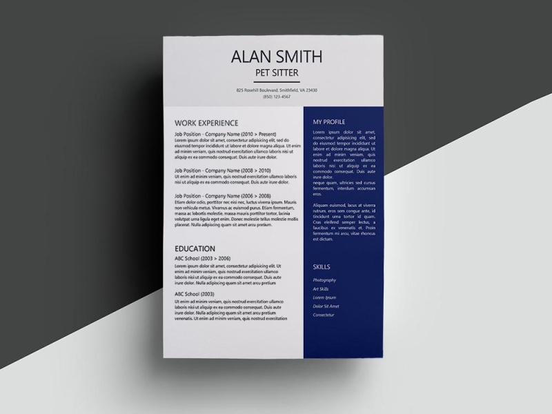 Free Pet Sitter Resume Template By Julian Ma On Dribbble