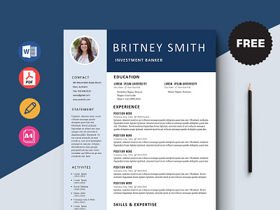 Free Investment Banker Resume Template curriculum vitae cv cv template free cv free cv template free resume template freebie freebies illustration resume