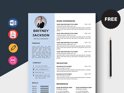 Free Retail Banker Resume Template curriculum vitae cv cv template design free cv free cv template free resume template freebie freebies resume