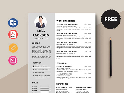 Free Senior Teller Resume Template curriculum vitae cv cv template design free cv free cv template free resume template freebie freebies resume