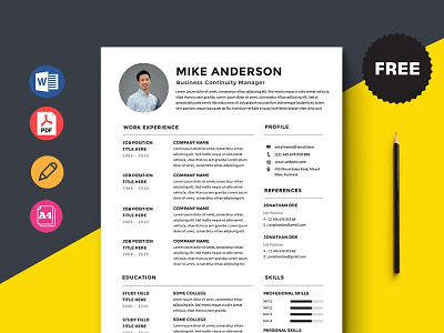 Free Business Continuity Manager Resume Template curriculum vitae cv cv template free cv free cv template free resume template freebie freebies resume