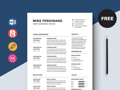 Free Chief Investment Officer Resume Template curriculum vitae cv cv template free cv free cv template free resume template freebie freebies resume