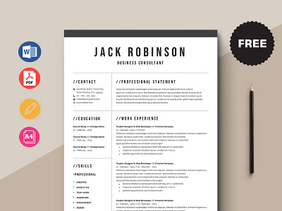 Free Business Consultant Resume Template