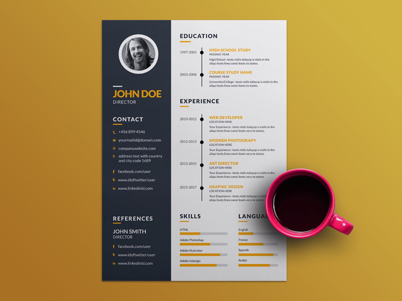 free adobe illustrator resume template