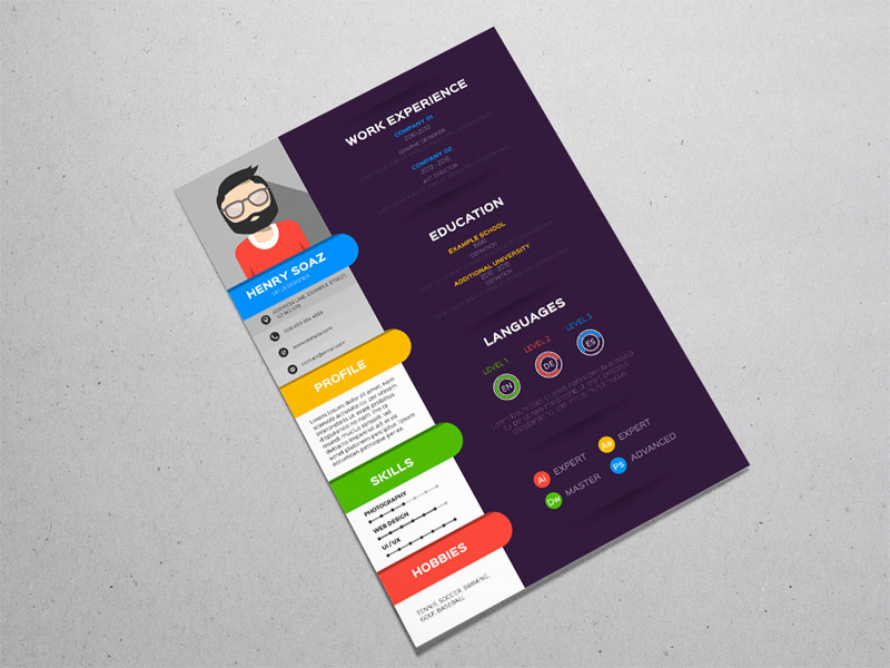 resume templates colorful resume templates free download