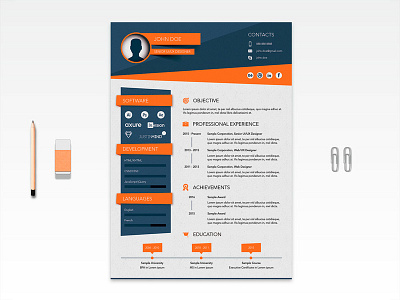 Free Vector Stylish Resume Template ai curriculum vitae cv cv template eps free cv free cv template free resume template freebies illustrator resume vector