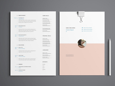 Free Resume Template With Cover Letter And Portfolio By Julian Ma On Dribbble