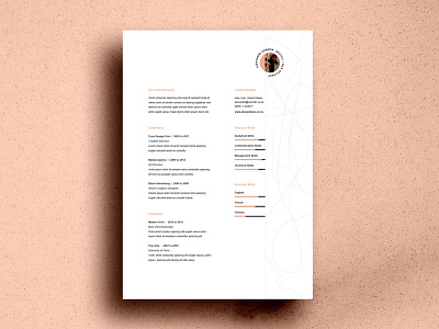 Free Resume Template with Simple Two Column Layout ai curriculum vitae cv cv template eps free cv template free resume template freebies illustrator minimal resume simple two column