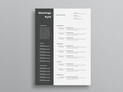 Free Resume Template With Elegant Design In Psd File Format by Julian ...