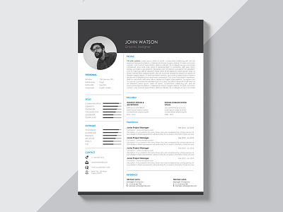 Free Black And White Curriculum Vitae Template by Julian Ma on Dribbble