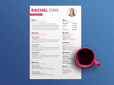 Free Feminine Word Resume Template by Julian Ma on Dribbble