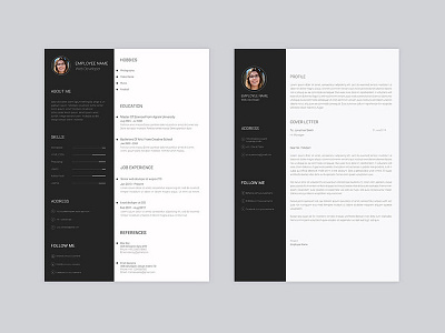 Free Minimal Personal Resume Template cover letter curriculum vitae cv cv template free cv template free resume template freebie freebies photoshop psd resume