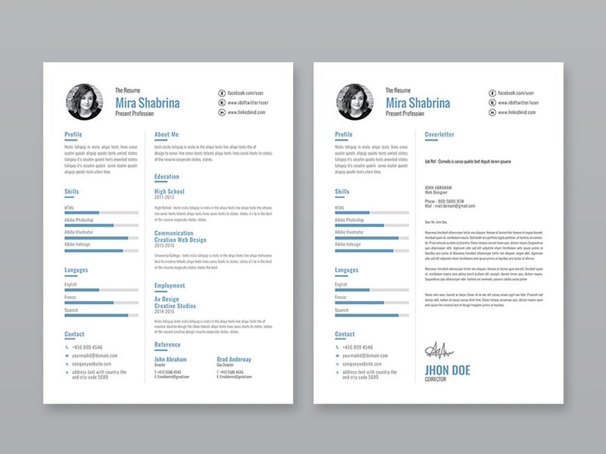 adobe illustrator resume template