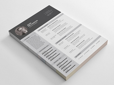 Free Resume Template with Clean and Classic Design curriculum vitae cv cv template free cv free cv template free resume template freebie freebies photoshop psd resume