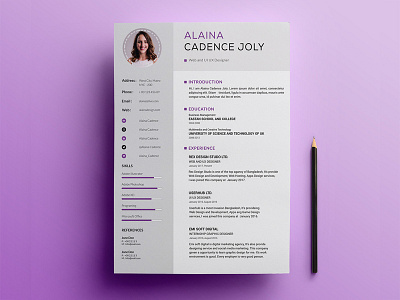 Free Clean Professional Resume Template by Julian Ma on Dribbble