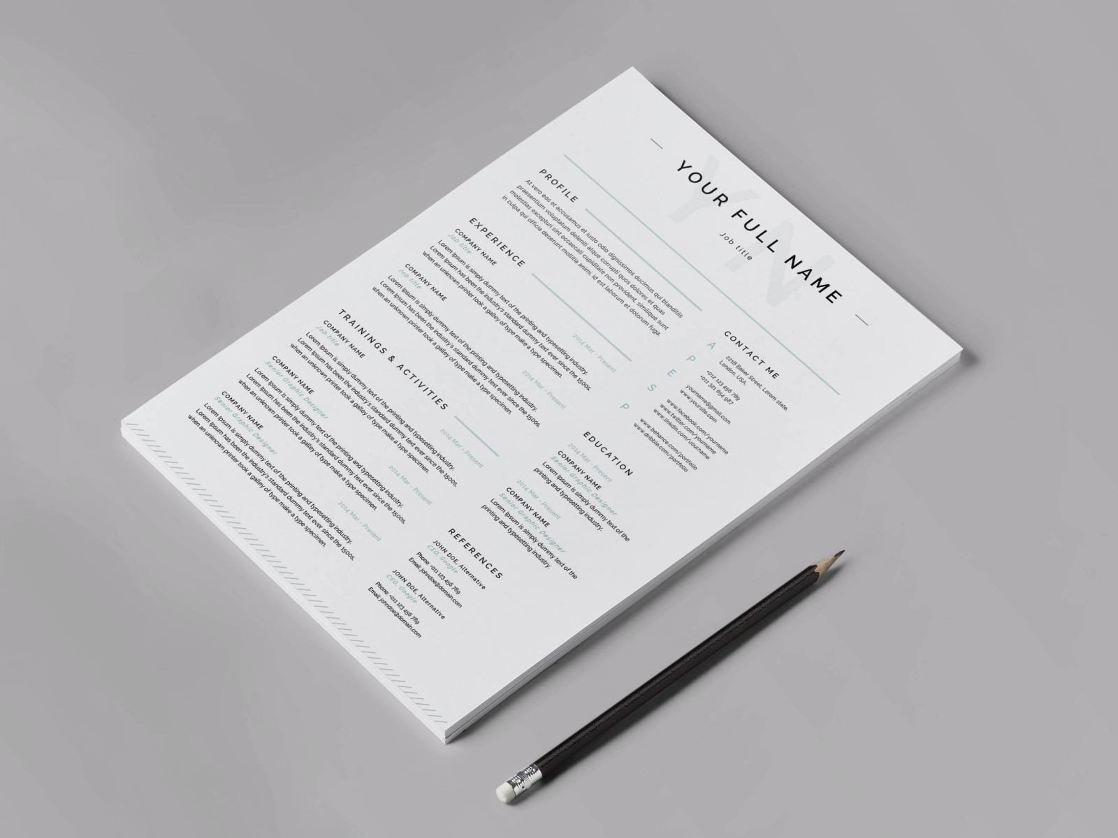 Free Multipurpose Curriculum Vitae Template by Julian Ma on Dribbble