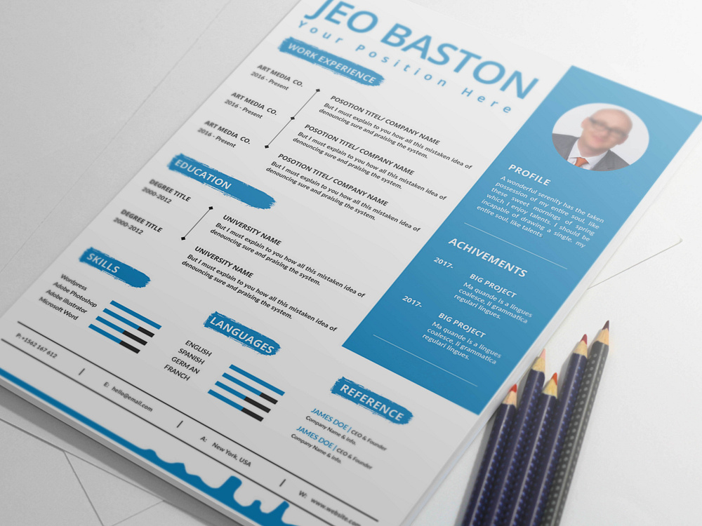 Free Modern General Resume Template by Julian Ma on Dribbble