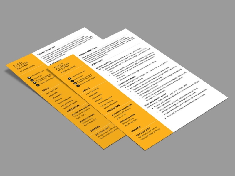 Free Event Planner Resume Template by Julian Ma on Dribbble