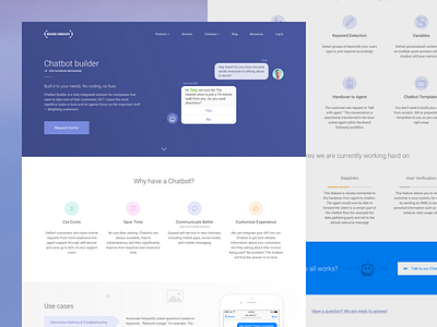 Chatbot landing page brandembassy chat chatbot desktop icons landing one page ui userexperience userinterface ux
